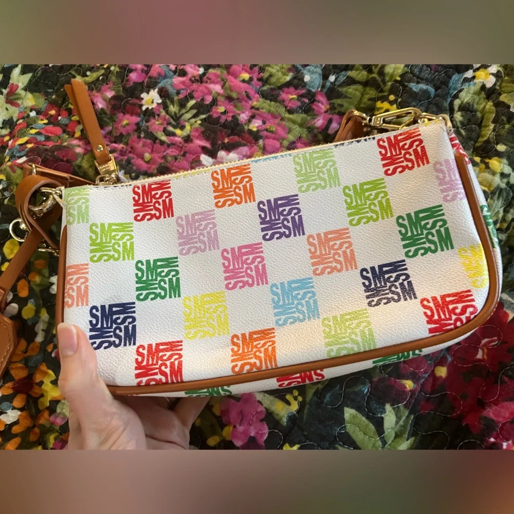 Steve Madden Top Zip Rainbow Logo Chain Women's Small Bag - Picture 6 of 8